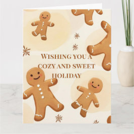 Cozy & Sweet Gingerbread Holiday Greeting Card Kaart