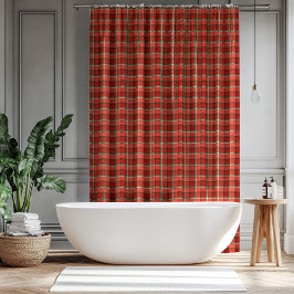 Cozy Tartan Curtain Traditional Holiday Gift Look Douchegordijn