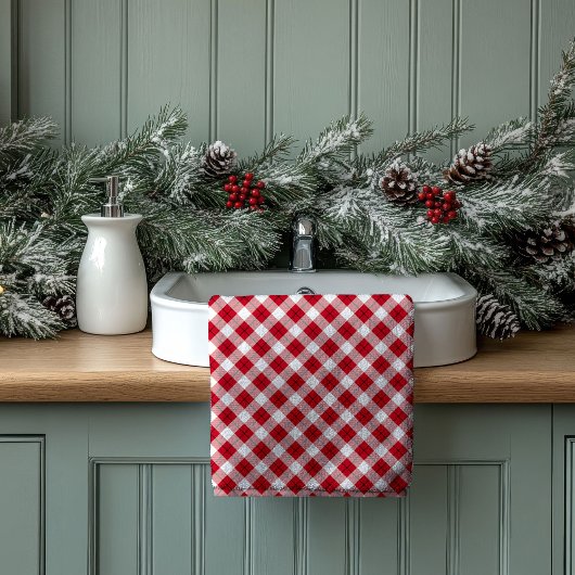 Cozy Tartan Towels Red Black Gift for Their Space Bad Handdoek