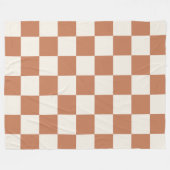 Cozy Terracotta Rust & Cream Buffalo Check Fleece Deken (Voorkant (Horizontaal))