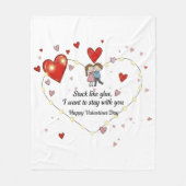 cozy togetherness personalized heart illustration fleece deken (Voorkant)