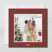 Cozy Traditional Red Plaid Christmas Photo Classic Feestdagenkaart (Achterkant)