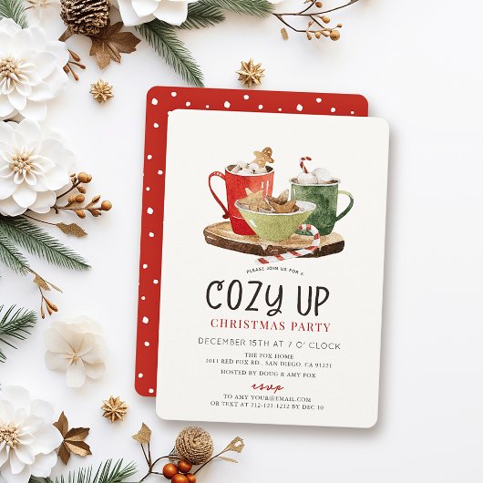 Cozy Up Cookies & Cocoa Christmas Holiday Party Kaart