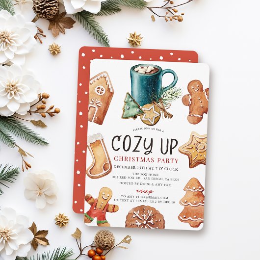Cozy Up Cookies & Cocoa Christmas Holiday Party Kaart