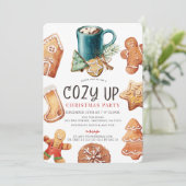 Cozy Up Cookies & Cocoa Christmas Holiday Party Kaart (Staand voorkant)