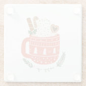 Cozy Up Hot Cocaca Mok kerstfeestdag Glazen Onderzetter (Achterkant)