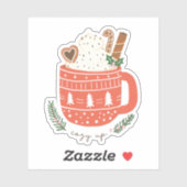 Cozy Up Hot Cocaca Mok kerstfeestdag Sticker (Vel)