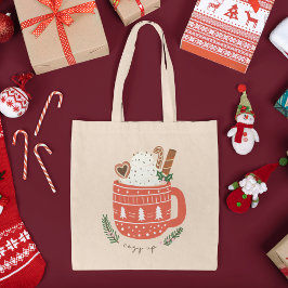 Cozy Up Hot Cocaca Mok kerstfeestdag Tote Bag