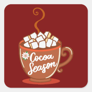 Cozy up with this sweet Cocoa Season design Vierkante Sticker