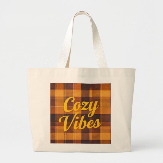 "Cozy Vibes" Plaid Tas (Voorkant)
