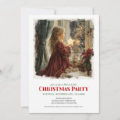 Cozy Victorian Little Girl Awaiting Santa Download Kaart (Voorkant)