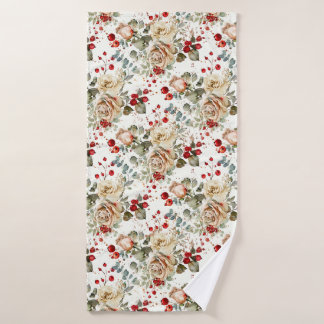 Cozy Vintage Christmas Pattern Badhanddoek