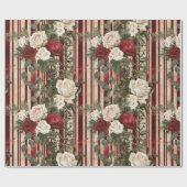 Cozy Vintage Christmas Pattern Cadeaupapier (Vlak)