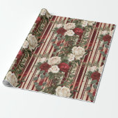 Cozy Vintage Christmas Pattern Cadeaupapier (Uitgerold)