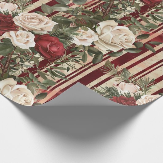 Cozy Vintage Christmas Pattern Cadeaupapier (Hoek)