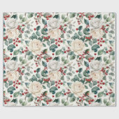 Cozy Vintage Christmas Pattern Cadeaupapier (Vlak)