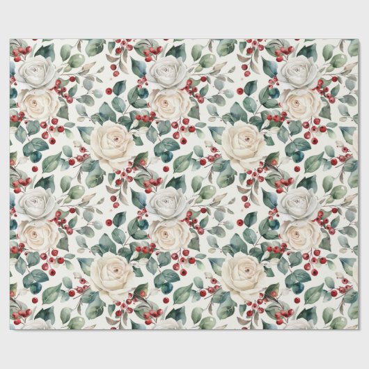 Cozy Vintage Christmas Pattern Cadeaupapier (Vlak)