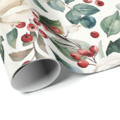 Cozy Vintage Christmas Pattern Cadeaupapier (Rol Hoek)