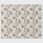 Cozy Vintage Christmas Pattern Cadeaupapier (Vlak)