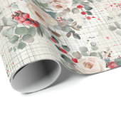 Cozy Vintage Christmas Pattern Cadeaupapier (Rol Hoek)