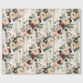 Cozy Vintage Christmas Pattern Cadeaupapier (Vlak)