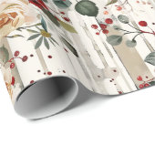 Cozy Vintage Christmas Pattern Cadeaupapier (Rol Hoek)