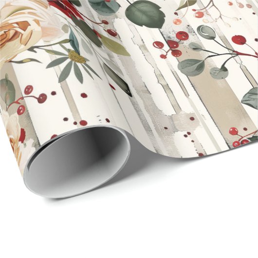 Cozy Vintage Christmas Pattern Cadeaupapier (Rol Hoek)