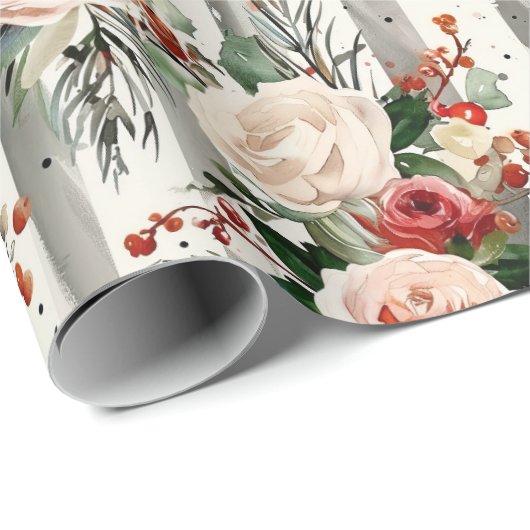 Cozy Vintage Christmas Pattern Cadeaupapier (Rol Hoek)