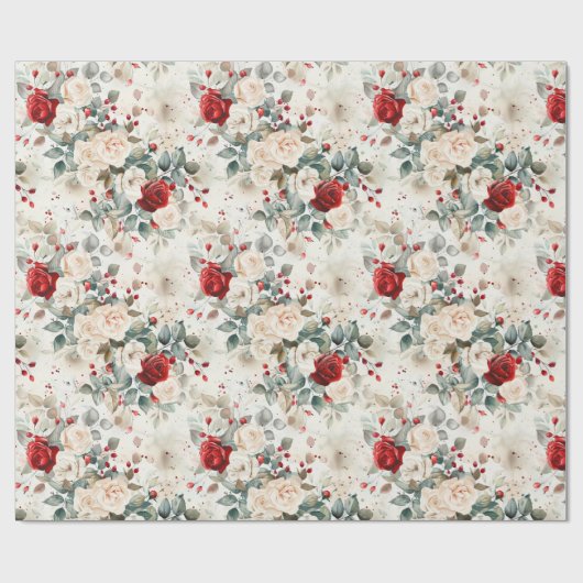 Cozy Vintage Christmas Pattern Cadeaupapier (Vlak)