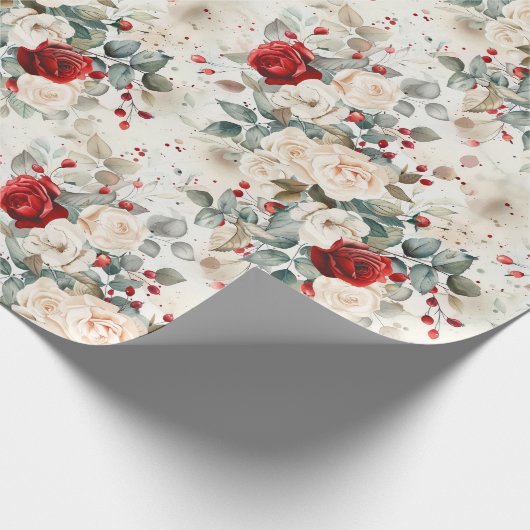 Cozy Vintage Christmas Pattern Cadeaupapier (Hoek)