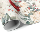 Cozy Vintage Christmas Pattern Cadeaupapier (Rol Hoek)