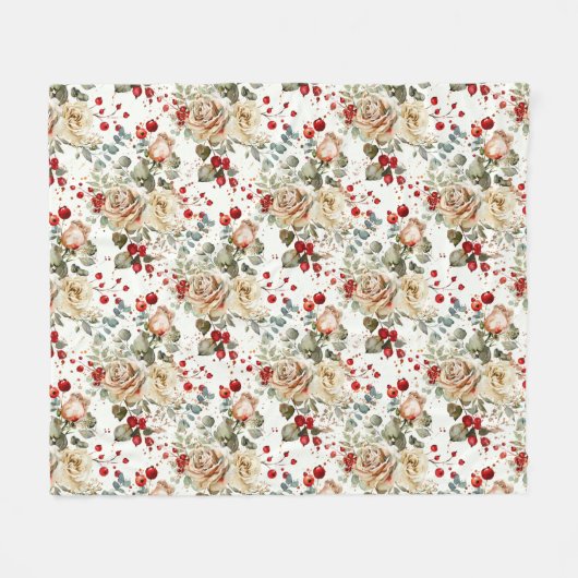 Cozy Vintage Christmas Pattern Fleece Deken (Voorkant (Horizontaal))