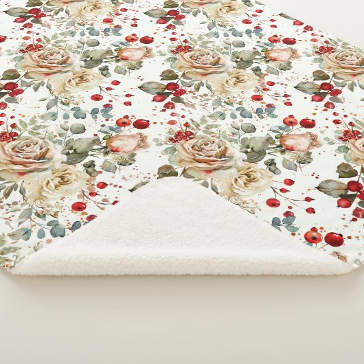 Cozy Vintage Christmas Pattern Sherpa Deken (3/4)