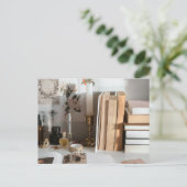 Cozy Vintage Desk Aesthetic Briefkaart (Staand voorkant)