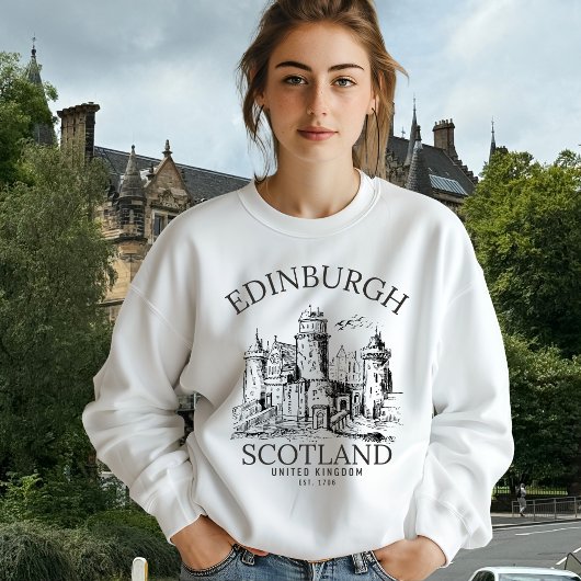 Cozy Vintage Edinburgh | Castle Retro Design Trui