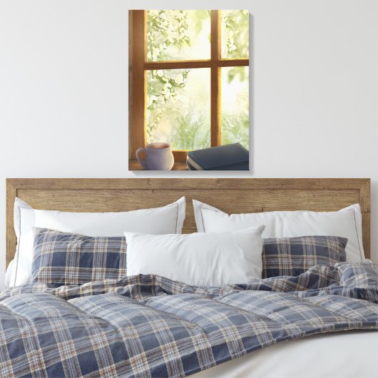Cozy Vintage Window Canvas Afdruk (Insitu (Slaapkamer))