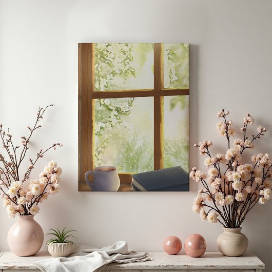 Cozy Vintage Window Canvas Afdruk