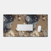 Cozy Warm Beige Celestial Moon Bureaumat (Keyboard & Muis)