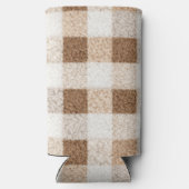 Cozy Warm Brown Cream Plaid Stripes Christmas Seltzer Blikjeskoeler (Achterkant)