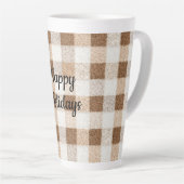 Cozy Warm Brown Cream Stripes Christmas Latte Mok (Rechterhoek)