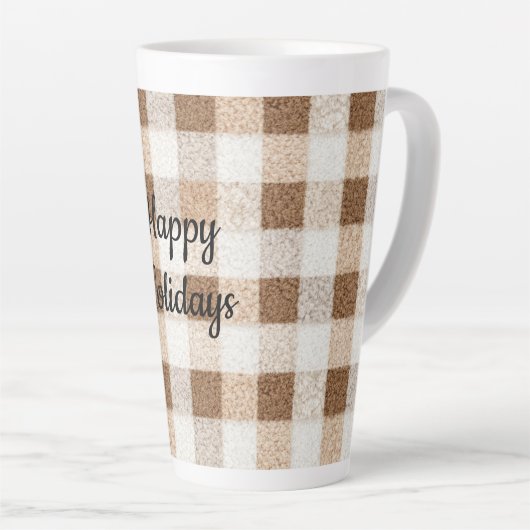 Cozy Warm Brown Cream Stripes Christmas Latte Mok (Rechterhoek)