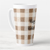 Cozy Warm Brown Cream Stripes Christmas Latte Mok (Linkerhoek)