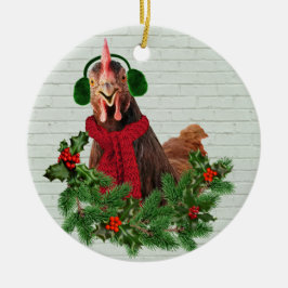 Cozy Warm Chicken Keramisch Ornament