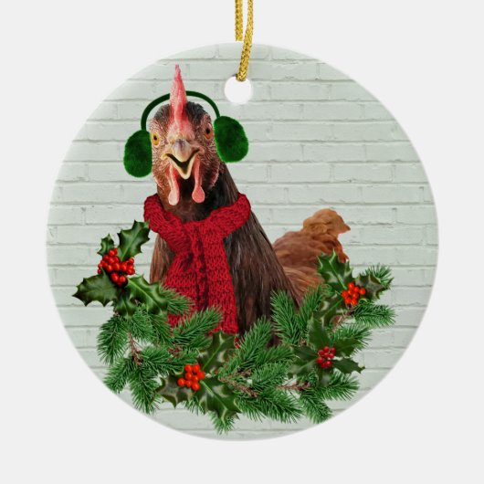 Cozy Warm Chicken Keramisch Ornament (Voorkant)