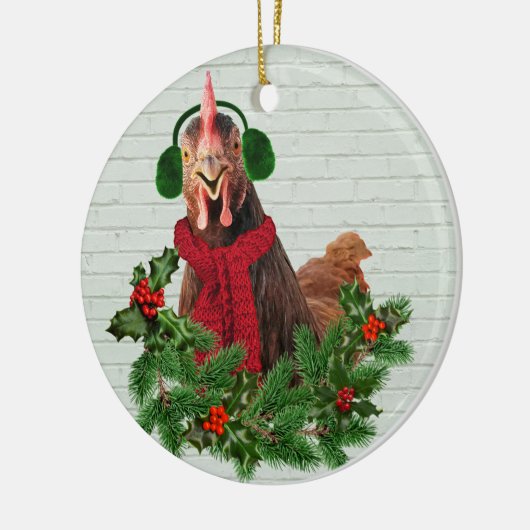 Cozy Warm Chicken Keramisch Ornament (Links)