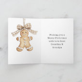 Cozy Warm Christmas Cute Happy Gingerbread Stripes Kaart (Binnen)