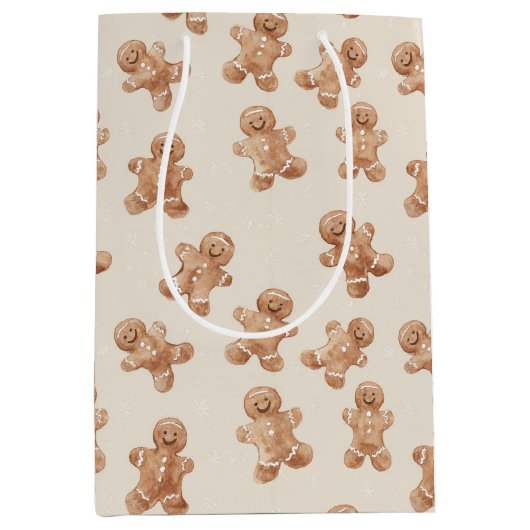 Cozy Warm Christmas Gingerbread Cookies Medium Cadeauzakje (Voorkant)