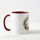Cozy Warm Christmas Poinsettia Pine Cones Bird Mok (Links)