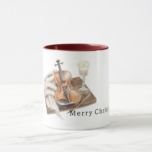 Cozy Warm Christmas Violin Candle Mok (Midden)