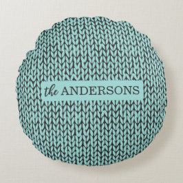 Cozy Warm Knit Pattern Winter Throw Pillow Rond Kussen